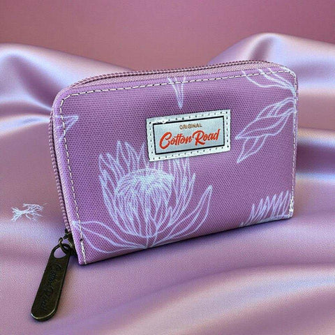 Cotton Road Card Holder: PINK PVC Card Holder with PROTEA
