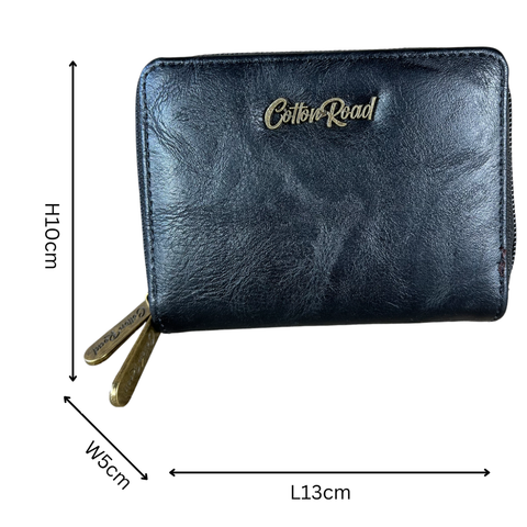 Cotton Road Card Holder: Small BLACK PU Leather CARD HOLDER