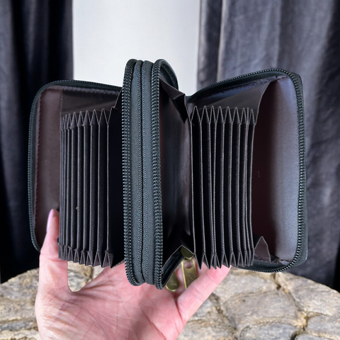 Cotton Road Card Holder: Small BLACK PU Leather CARD HOLDER