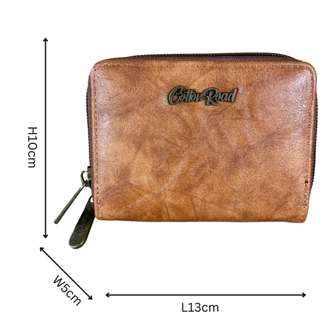 Cotton Road Card Holder: Small TAN BROWN PU Leather CARD HOLDER