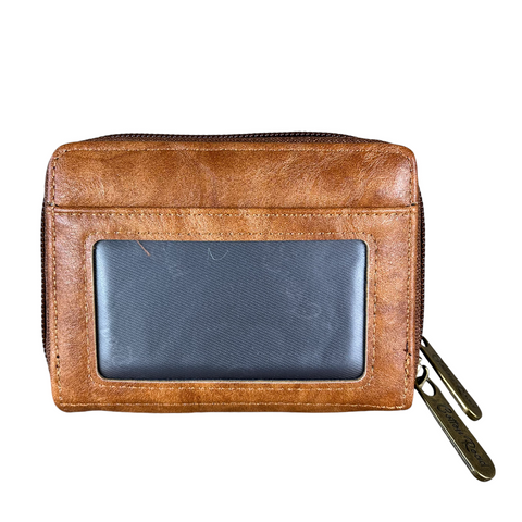 Cotton Road Card Holder: Small TAN BROWN PU Leather CARD HOLDER