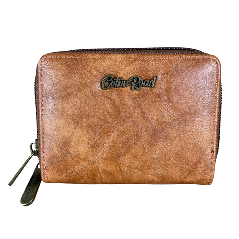Cotton Road Card Holder: Small TAN BROWN PU Leather CARD HOLDER