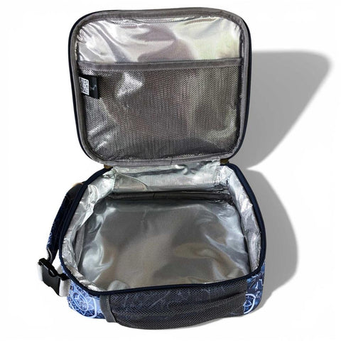 Cotton Road Cooler: BLUE PAISLEY PVC Lunch Box Cooler / Vanity Bag