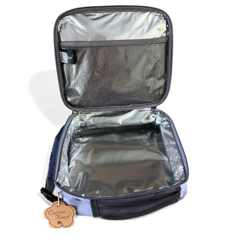 Cotton Road Cooler: BLUE PVC Lunch Box Cooler Bag with PROTEAS Design