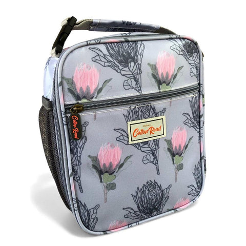 Cotton Road Cooler: BLUE PVC Lunch Box Cooler Bag with PROTEAS Design