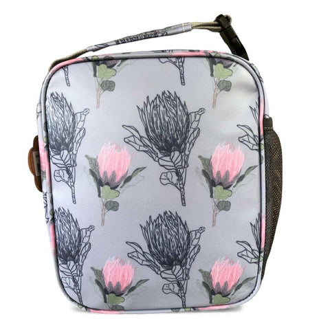 Cotton Road Cooler: BLUE PVC Lunch Box Cooler Bag with PROTEAS Design