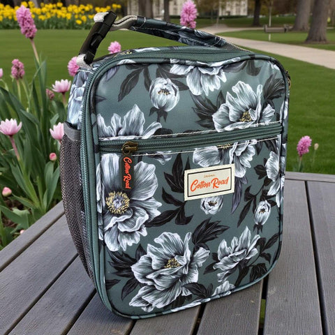 Cotton Road Cooler: GREEN FLORAL PVC Lunch Box Cooler Bag