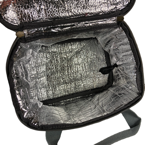 Cotton Road Cooler: Grey Roses PVC Lunch Box Cooler & Vanity Bag