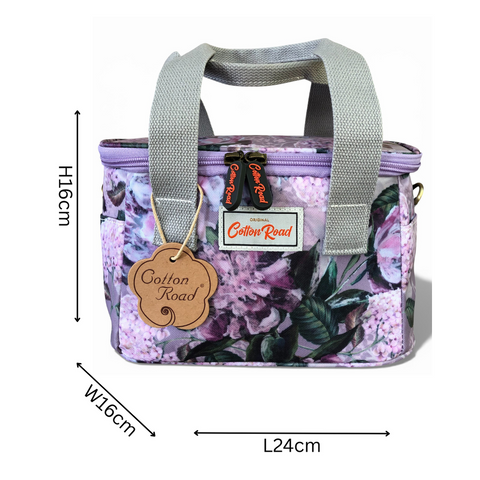 Cotton Road Cooler: LILAC FLORAL PVC Cotton Road Lunch Box Cooler Bag