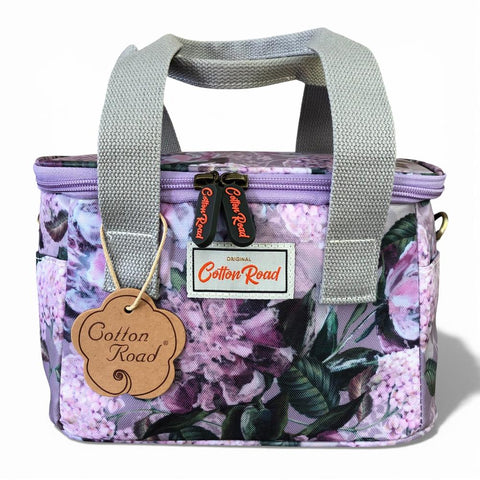 Cotton Road Cooler: LILAC FLORAL PVC Cotton Road Lunch Box Cooler Bag