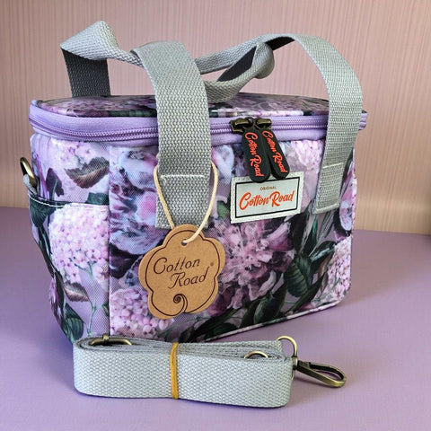 Cotton Road Cooler: LILAC FLORAL PVC Cotton Road Lunch Box Cooler Bag