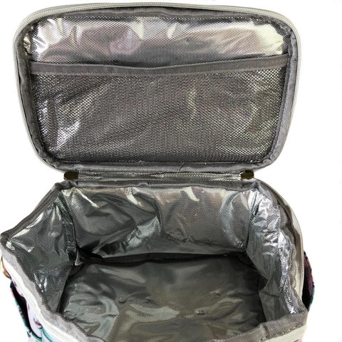 Cotton Road Cooler: MAUVE PVC Cotton Road Lunch Box Cooler Bag with FLOWERS