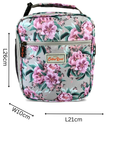 Cotton Road Cooler: MINT GREEN FLORAL PVC Lunch Box Cooler Bag