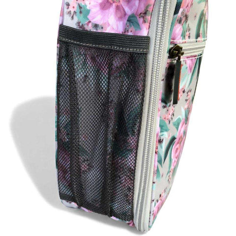 Cotton Road Travel Bag mint green floral PVC overnight bag with matching cooler vanity set