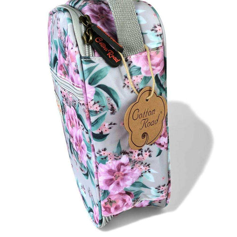 Cotton Road mint green floral PVC travel bag set with overnight bag and matching cooler vanity bag