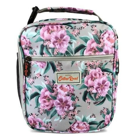 Cotton Road Cooler: MINT GREEN FLORAL PVC Lunch Box Cooler Bag