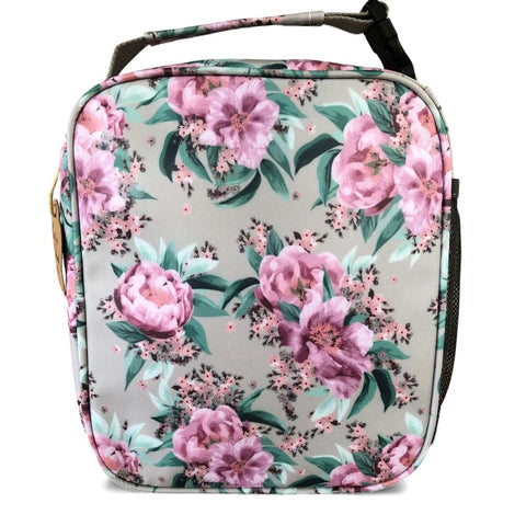 Cotton Road Cooler: MINT GREEN FLORAL PVC Lunch Box Cooler Bag