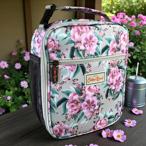 Cotton Road Cooler: MINT GREEN FLORAL PVC Lunch Box Cooler Bag