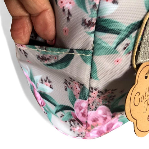 Cotton Road Cooler: MINT GREEN PVC Cotton Road Lunch Box Cooler Bag with FLOWERS