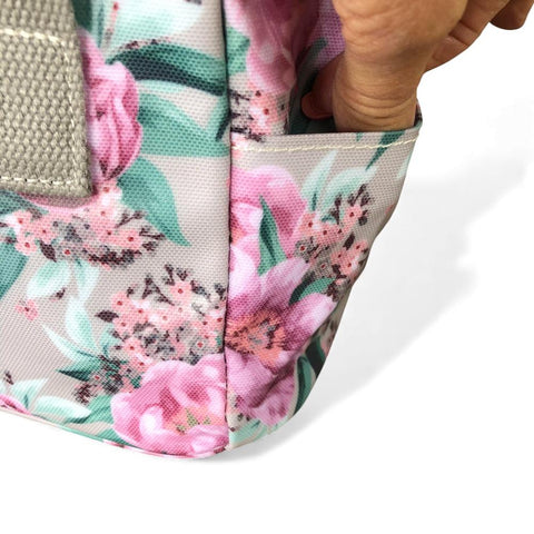 Cotton Road Cooler: MINT GREEN PVC Cotton Road Lunch Box Cooler Bag with FLOWERS