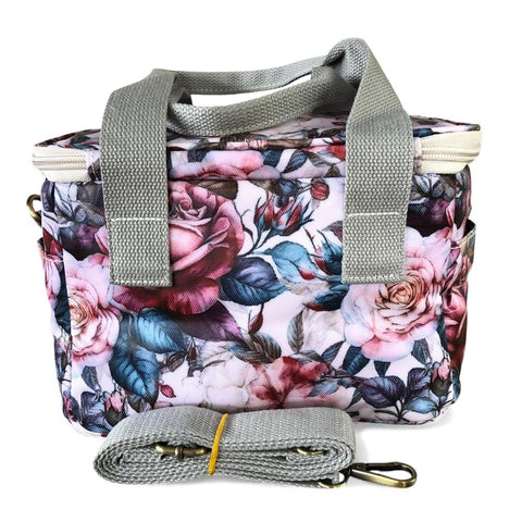 Cotton Road Cooler: PINK PVC Cotton Road Lunch Box Cooler Bag with FLOWERS