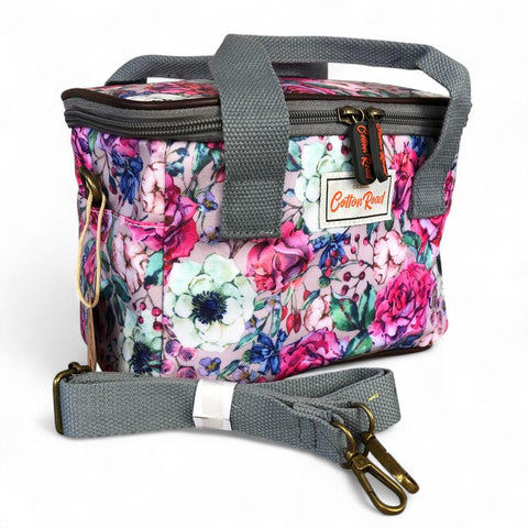 Cotton Road Cooler: PINK PVC Lunch Box with FLOWERS