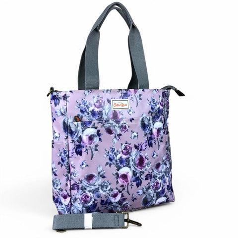 Cotton Road Cooler: PURPLE Large FLORAL PVC Cooler Bag