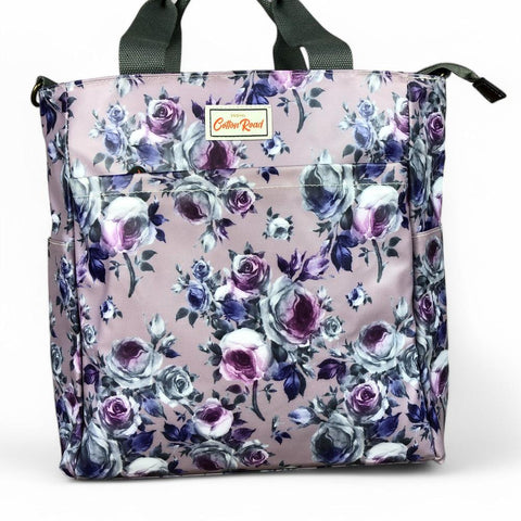 Cotton Road Cooler: PURPLE Large FLORAL PVC Cooler Bag