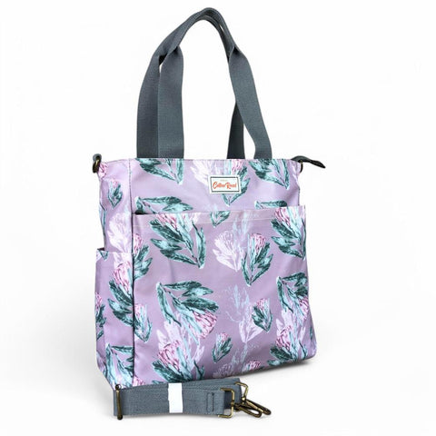 Cotton Road Cooler: PURPLE Large PVC Bag with PROTEAS