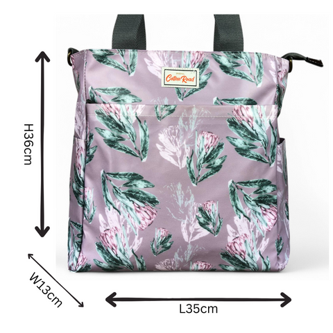 Cotton Road Cooler: PURPLE Large PVC Bag with PROTEAS