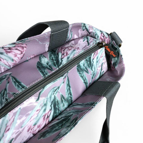 Cotton Road Cooler: PURPLE Large PVC Bag with PROTEAS