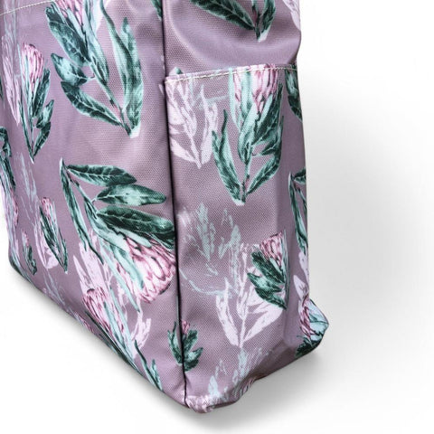 Cotton Road Cooler: PURPLE Large PVC Bag with PROTEAS
