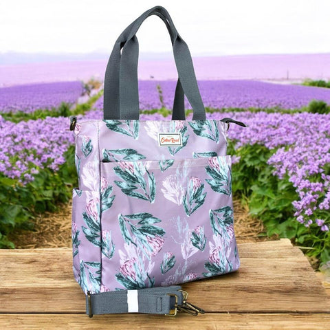 Cotton Road Cooler: PURPLE Large PVC Bag with PROTEAS