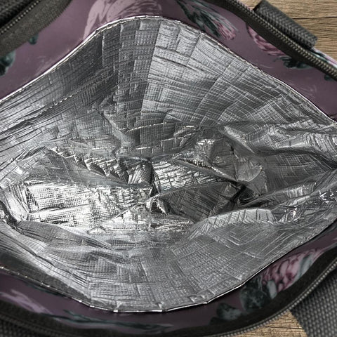 Cotton Road Cooler: PURPLE Large PVC Cooler Bag with PROTEAS