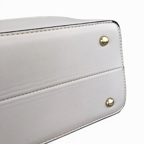Cotton Road Handbag: BEIGE FLORAL PU Leather with Matching Wallet