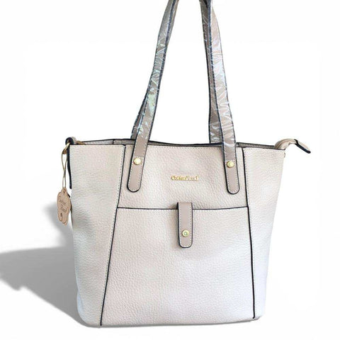Cotton Road Handbag: BEIGE PU Leather Handbag