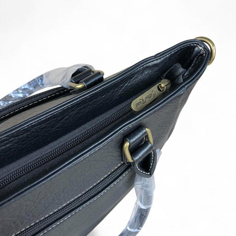 Cotton Road Handbag: BLACK PU Leather BRANDED Handbag