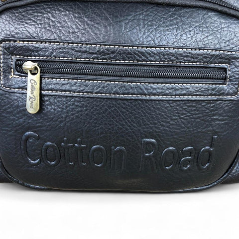 Cotton Road Handbag: BLACK PU Leather BRANDED Handbag