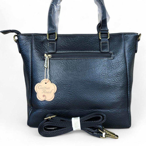 Cotton Road Handbag: BLACK PU Leather BRANDED Handbag with Matching Wallet