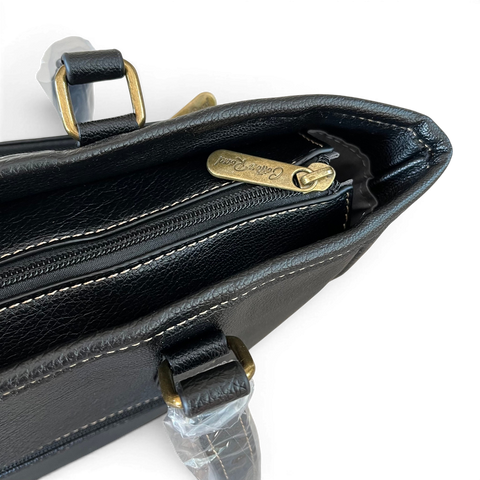 Cotton Road Handbag: BLACK PU Leather - Stylish & Versatile