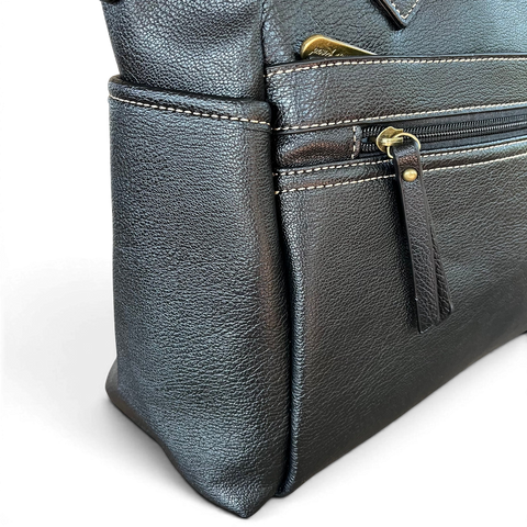Cotton Road Handbag: BLACK PU Leather - Stylish & Versatile