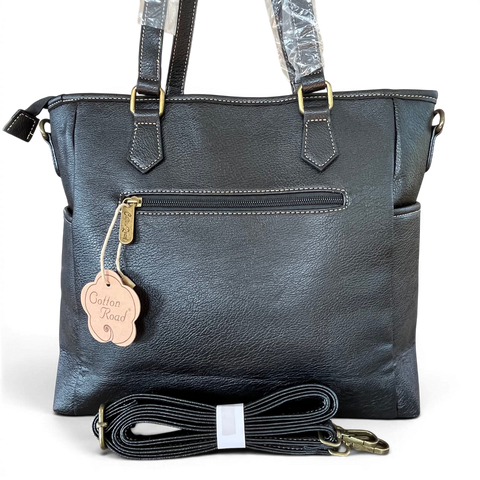 Cotton Road Handbag: BLACK PU Leather - Stylish & Versatile