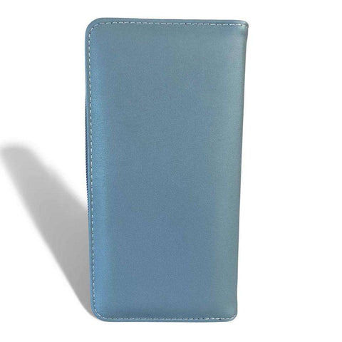Cotton Road Handbag: BLUE FLORAL PU Leather and Matching Wallet
