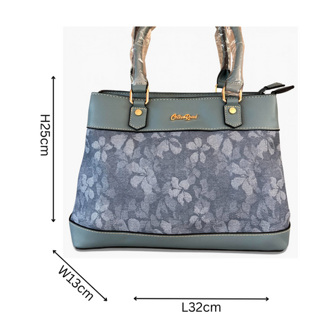 Cotton Road Handbag: BLUE FLORAL PU Leather for women