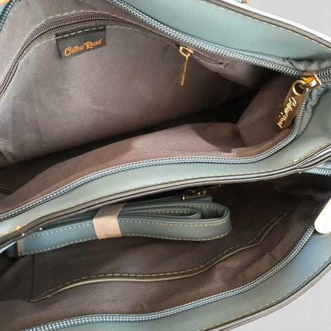 Cotton Road Handbag: BLUE FLORAL PU Leather for women