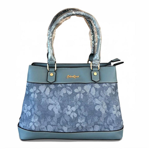 Cotton Road Handbag: BLUE FLORAL PU Leather for women