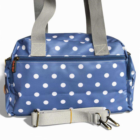 Cotton Road Handbag: BLUE PVC Handbag with DOTS for Everyday Use