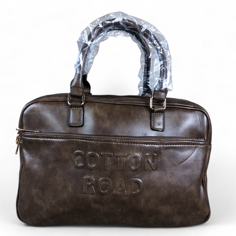 Cotton Road Handbag: BROWN EMBOSSED PU Leather Handbag