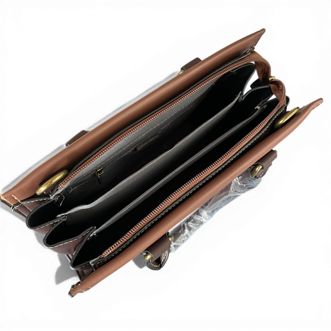 Cotton Road Handbag: BROWN PU Leather Handbag