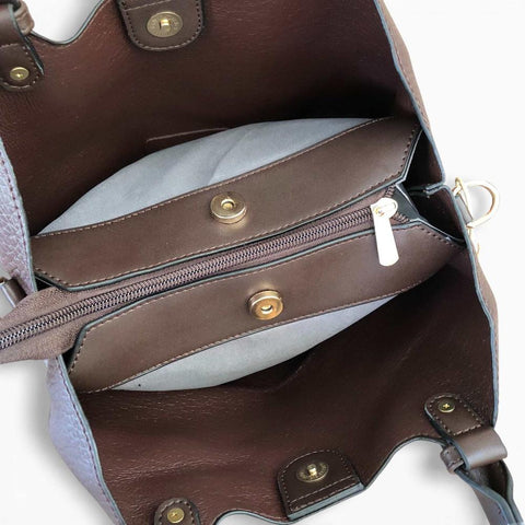 Cotton Road Handbag: BROWN PU Leather Handbag